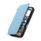 For iPhone 16 Plus Case Cross Texture Leather Detachable Magnetic Phone Cover - Blue - 6