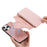 For iPhone 16 Pro Case Cross Texture Leather Detachable Magnetic Phone Cover - Pink - 4
