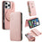 For iPhone 16 Pro Max Case Cross Texture Leather Detachable Magnetic Phone Cover - Pink - 1