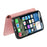 For iPhone 16 Pro Max Case Cross Texture Leather Detachable Magnetic Phone Cover - Pink - 3