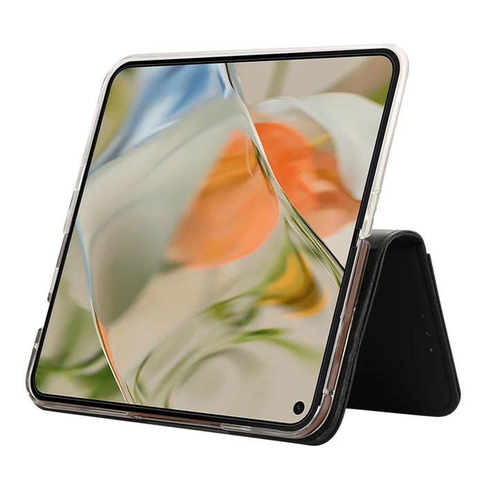 ABEEL For Google Pixel 9 Pro Fold 5G Phone Case RFID Blocking Leather Flip Cover - Black - 4