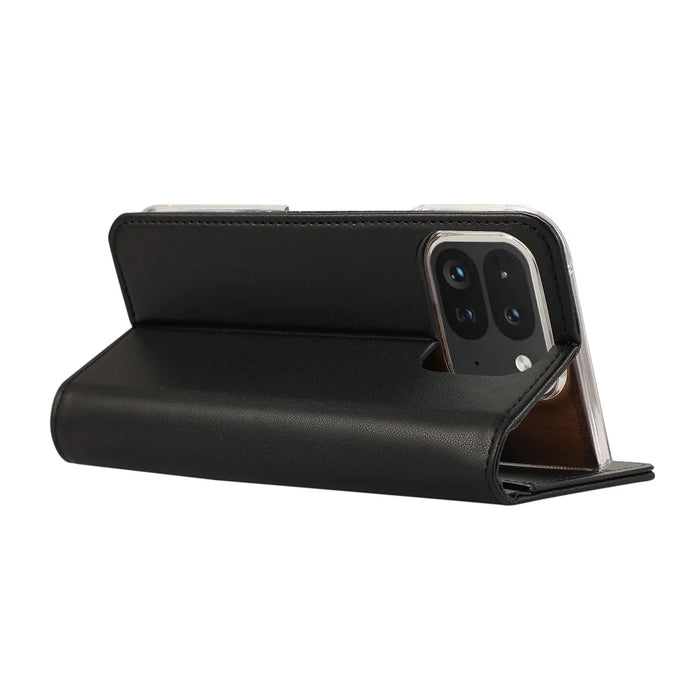 ABEEL For Google Pixel 9 Pro Fold 5G Phone Case RFID Blocking Leather Flip Cover - Black - 5