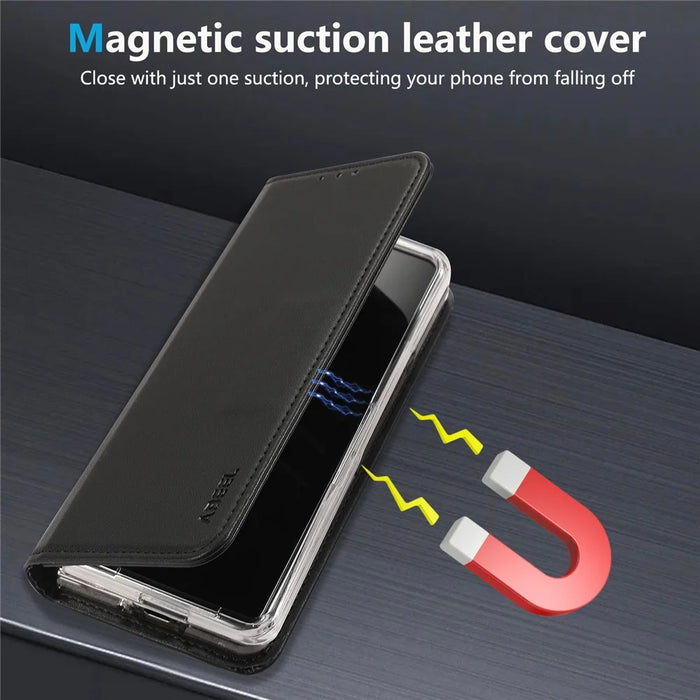 ABEEL For Google Pixel 9 Pro Fold 5G Phone Case RFID Blocking Leather Flip Cover - Black - 6