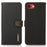 KHAZNEH For iPhone 17e / 16e Case Genuine Cow Leather RFID Blocking Wallet Phone Cover - Black - 1