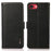 KHAZNEH For iPhone 17e / 16e Phone Case Genuine Cow Leather Cover RFID Blocking - Black - 1