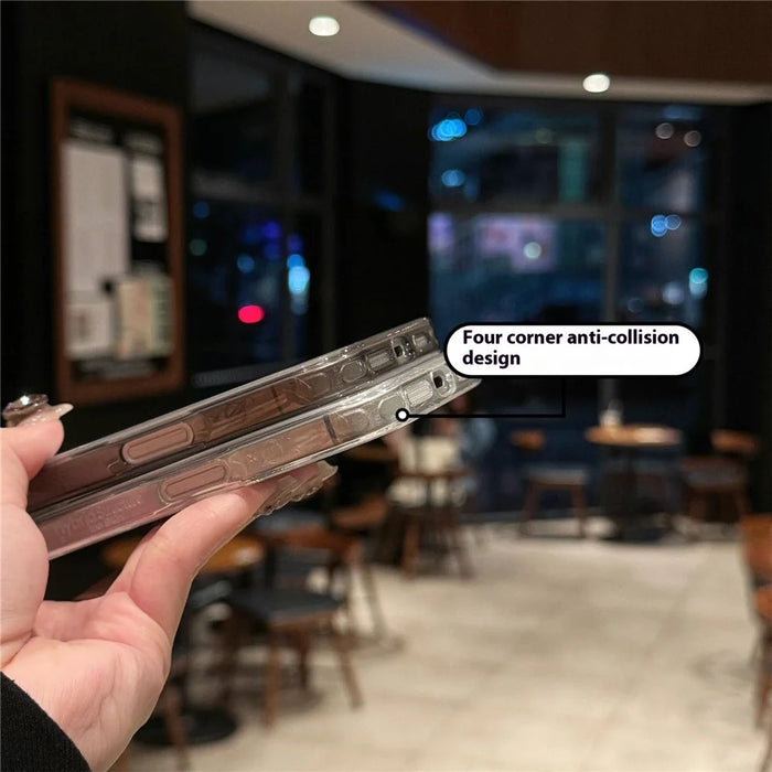 For iPhone 16 Plus Case TPU+Tempered Glass Clear Phone Cover - Transparent White - 4