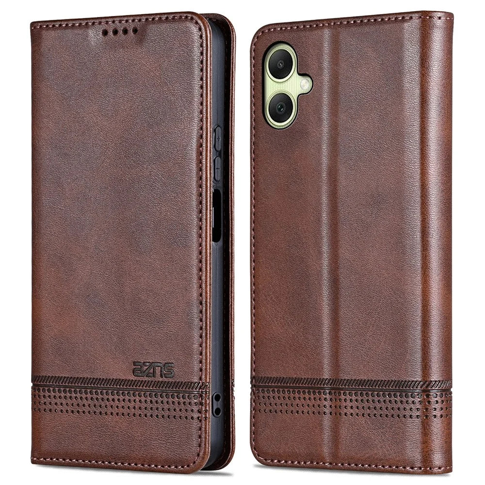 AZNS For Samsung Galaxy A06 4G Case Cowhide Texture PU Leather Wallet Phone Cover - Coffee - 1