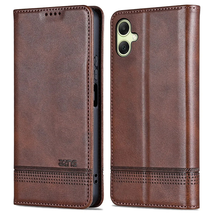 AZNS For Samsung Galaxy A06 4G Case Cowhide Texture PU Leather Wallet Phone Cover - Coffee - 1