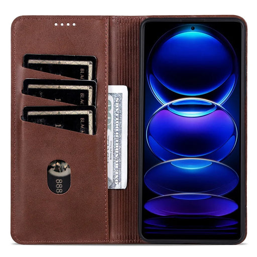 AZNS For Samsung Galaxy A06 4G Case Cowhide Texture PU Leather Wallet Phone Cover - Coffee - 2