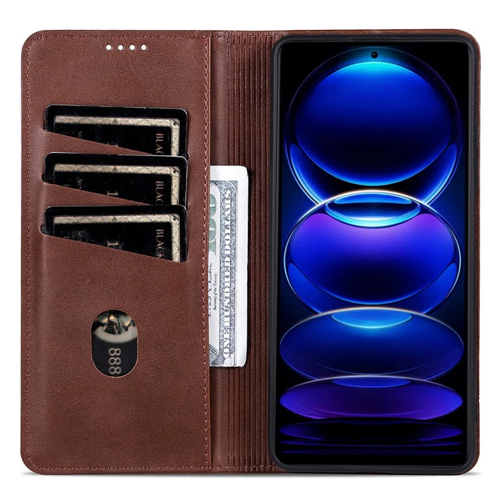 AZNS For Samsung Galaxy A06 4G Case Cowhide Texture PU Leather Wallet Phone Cover - Coffee - 2