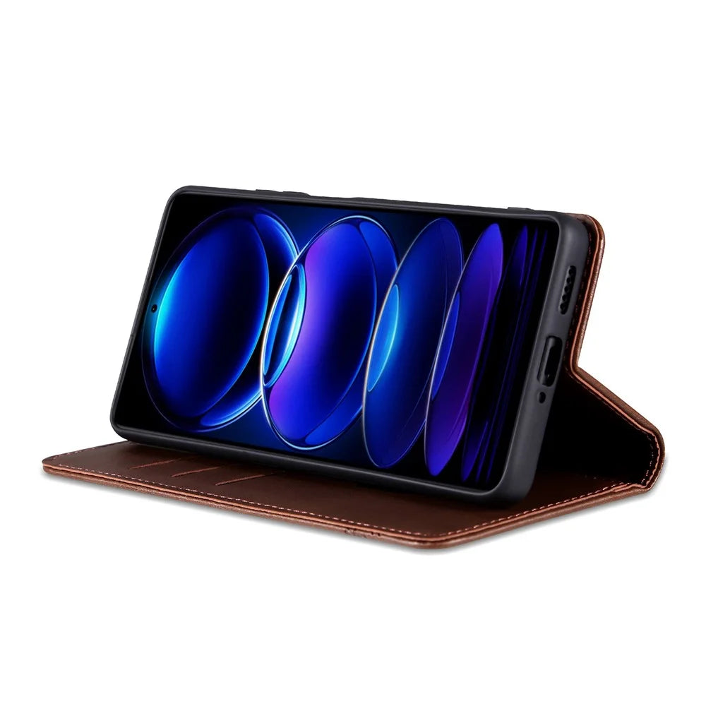 AZNS For Samsung Galaxy A06 4G Case Cowhide Texture PU Leather Wallet Phone Cover - Coffee - 3