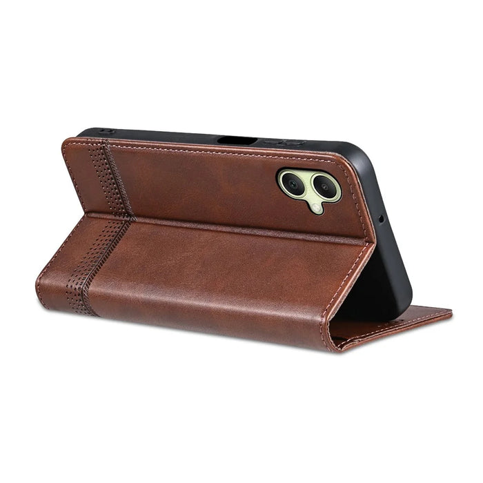 AZNS For Samsung Galaxy A06 4G Case Cowhide Texture PU Leather Wallet Phone Cover - Coffee - 4