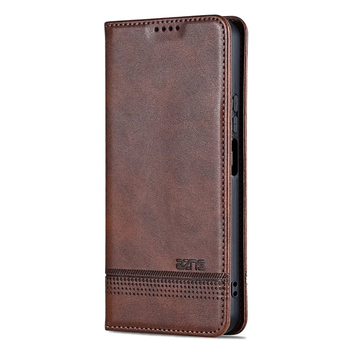 AZNS For Samsung Galaxy A06 4G Case Cowhide Texture PU Leather Wallet Phone Cover - Coffee - 7
