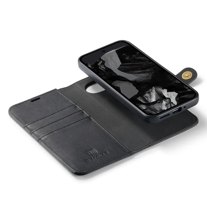 DG.MING for Google Pixel 9 Pro XL Case Detachable Split Leather Phone Cover - Black - 3