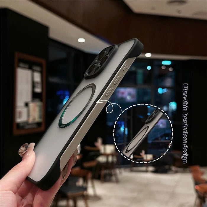 For iPhone 16 Pro Max Case Compatible with MagSafe Frameless TPU+PC Matte Phone Protector - 6