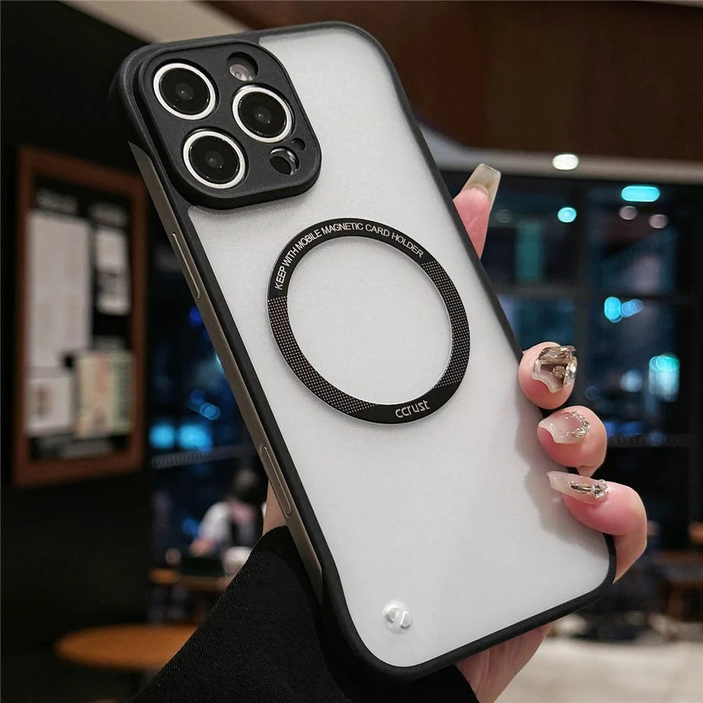 For iPhone 16 Pro Case Compatible with MagSafe Frameless TPU+PC Matte Phone Protector - 1