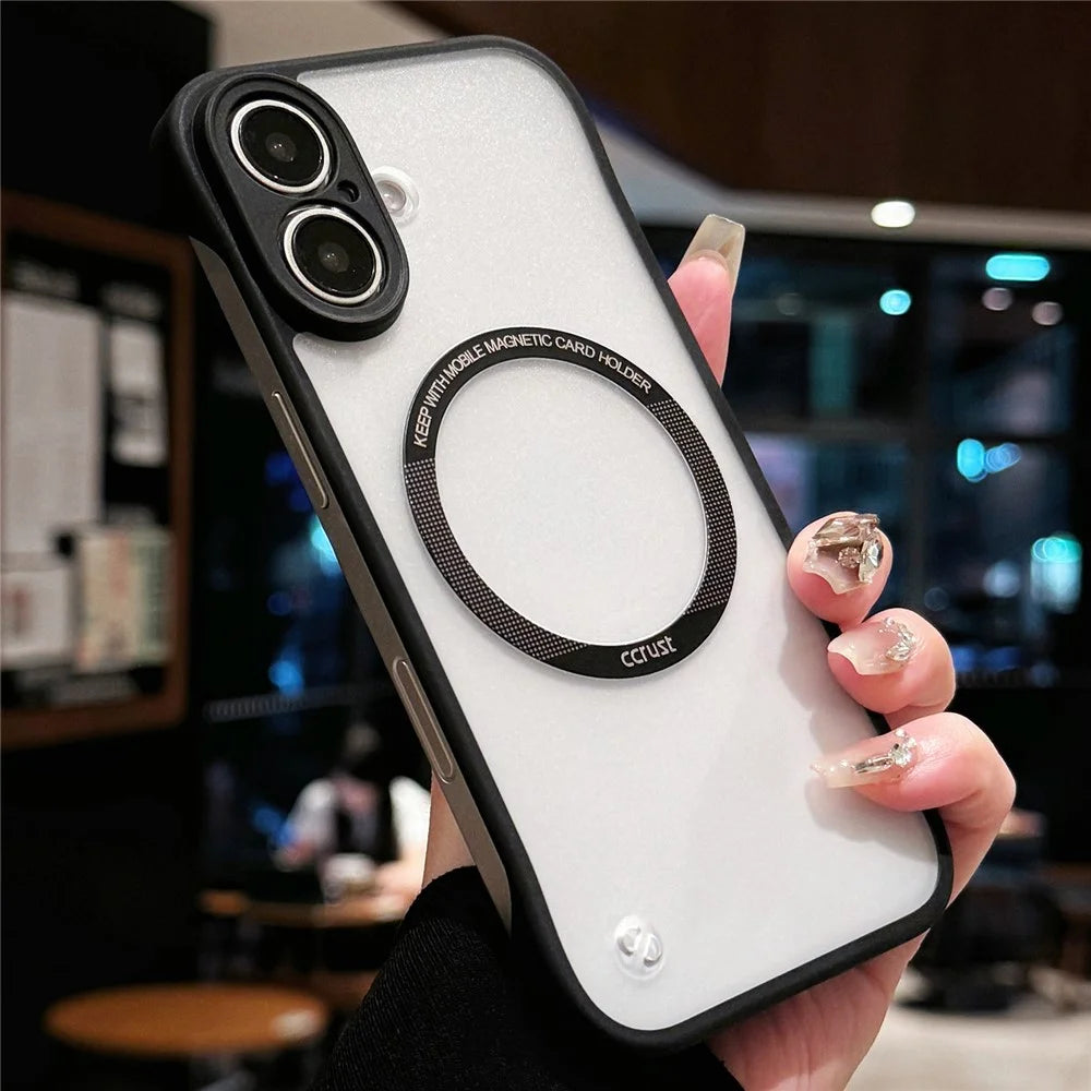 For iPhone 16 Case Compatible with MagSafe Frameless TPU+PC Matte Phone Protector - 1
