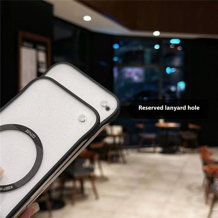 For iPhone 16 Case Compatible with MagSafe Frameless TPU+PC Matte Phone Protector - 3