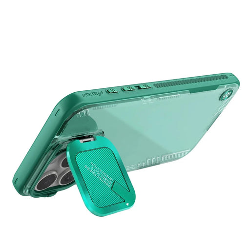 NILLKIN Iceblade CamProp for iPhone 16 Pro Case PC+TPU Phone Shell with Lens Cover Kickstand - Green - 2