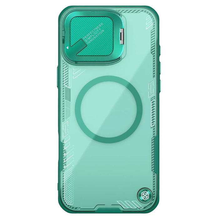 NILLKIN Iceblade CamProp Magnetic Series For iPhone 16 Pro Case Compatible with MagSafe PC+TPU Phone Cover Slide Lens Lid - Green - 3