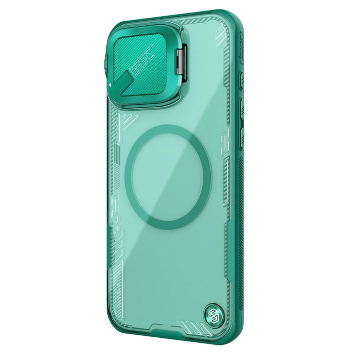 NILLKIN Iceblade CamProp Magnetic Series For iPhone 16 Pro Case Compatible with MagSafe PC+TPU Phone Cover Slide Lens Lid - Green - 4