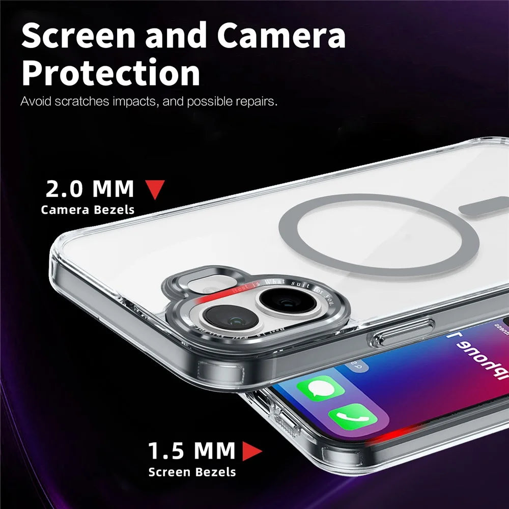 For iPhone 16 Case Compatible with MagSafe TPU+PC Transparent Phone Cover - Grey - 5