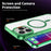 For iPhone 16 Pro Case Compatible with MagSafe TPU+PC Transparent Phone Cover - Green - 5