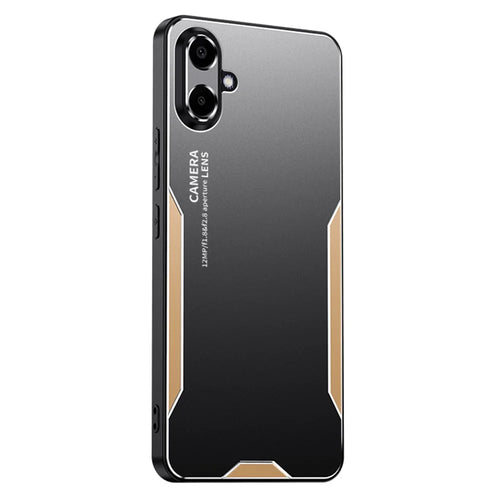 For Samsung Galaxy A06 4G Phone Case Aluminium Alloy TPU PC Back Cover - Gold - 1