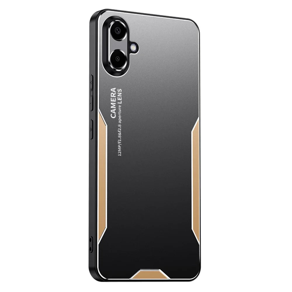 For Samsung Galaxy A06 4G Phone Case Aluminium Alloy TPU PC Back Cover - Gold - 1