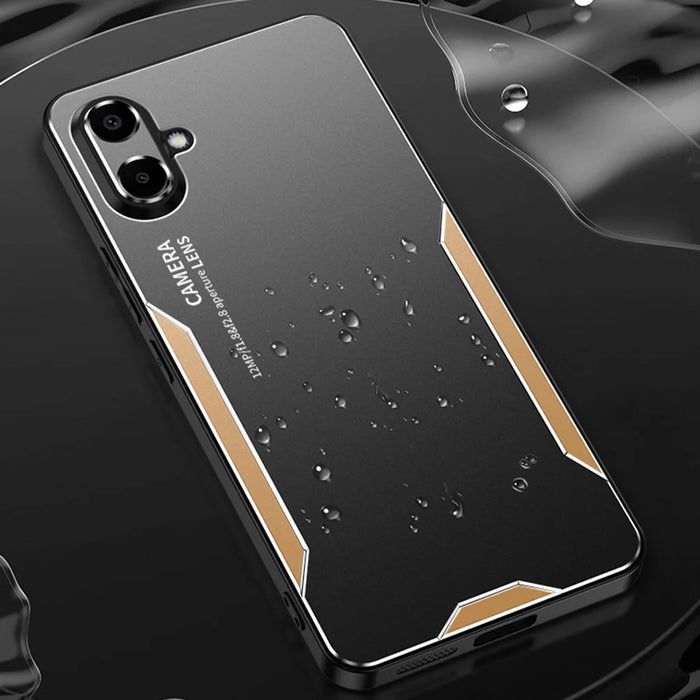 For Samsung Galaxy A06 4G Phone Case Aluminium Alloy TPU PC Back Cover - Gold - 6