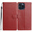 For iPhone 15 Pro Max Leather Phone Case Wallet Stand Cover with Handy Strap - Red - 1