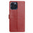 For iPhone 15 Pro Max Leather Phone Case Wallet Stand Cover with Handy Strap - Red - 6