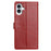 For iPhone 16 Plus Leather Phone Case Wallet Stand Cover with Handy Strap - Red - 7