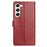 For Samsung Galaxy S23 Leather Phone Case Wallet Stand Cover with Handy Strap - Red - 6