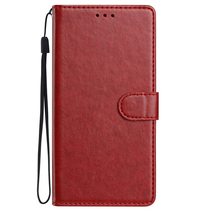 For Samsung Galaxy A53 5G Leather Phone Case Wallet Stand Cover with Handy Strap - Red - 7