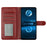 For Samsung Galaxy A33 5G Leather Phone Case Wallet Stand Cover with Handy Strap - Red - 3