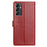 For Samsung Galaxy A14 4G  /  5G Leather Phone Case Wallet Stand Cover with Handy Strap - Red - 6