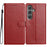 For Samsung Galaxy A15 5G Leather Phone Case Wallet Stand Cover with Handy Strap - Red - 1