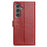 For Samsung Galaxy A15 5G Leather Phone Case Wallet Stand Cover with Handy Strap - Red - 6