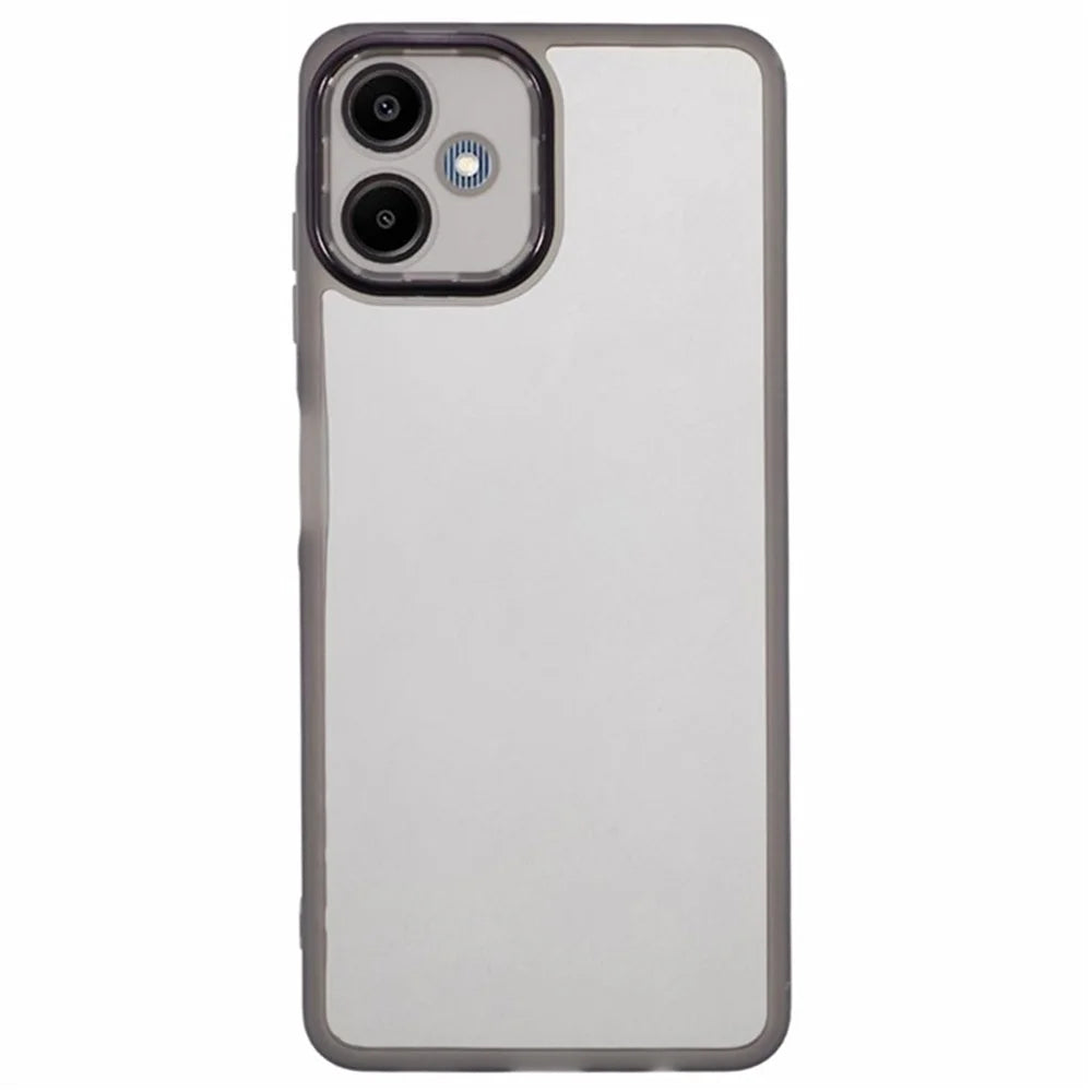 WANLONFENG DKSM Series for Samsung Galaxy A06 4G TPU Case Electroplated Frame with Tempered Glass - Transparent Black - 2