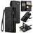 For Google Pixel 10 Pro / 10 / 9 Pro / 9 Phone Cases with Strap CASEME C30 Zipper Multiple Card Holder PU Leather Cover - Black - 1