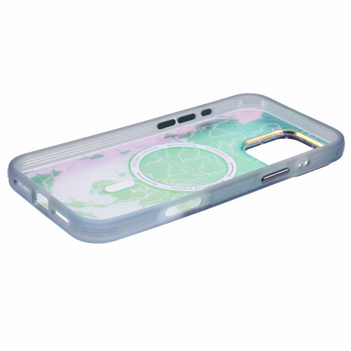 YOUNGKIT Global Series for iPhone 16 Pro Magnetic Case IMD Map Design PC+TPU Phone Cover - Aisa - 5
