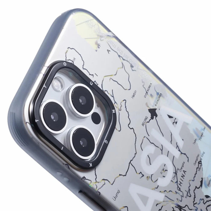 YOUNGKIT Global Series for iPhone 16 Pro Magnetic Case IMD Map Design PC+TPU Phone Cover - Aisa - 7