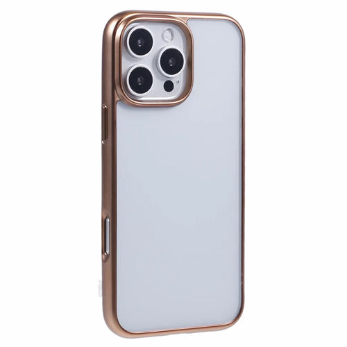 KIGC Ice Silk Series For iPhone 16 Pro Case TPU+PC Electroplating Phone Cover - Gold - 1