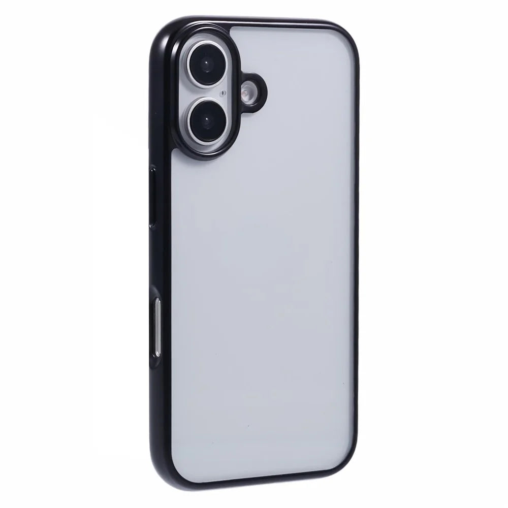 KIGC Ice Silk Series For iPhone 16 Case TPU+PC Electroplating Phone Cover - Black - 1