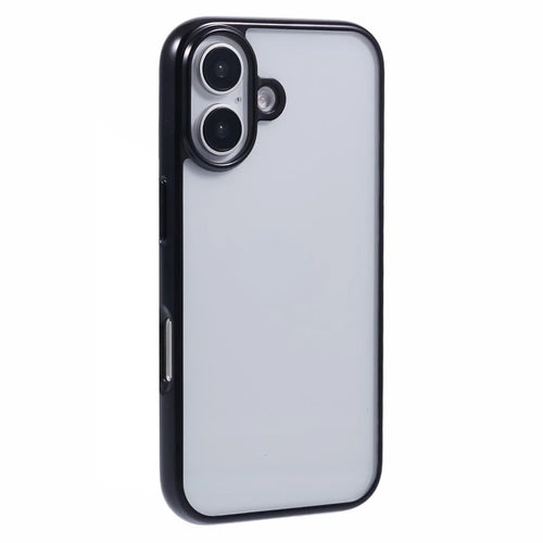 KIGC Ice Silk Series For iPhone 16 Case TPU+PC Electroplating Phone Cover - Black - 1