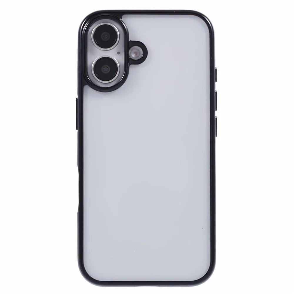KIGC Ice Silk Series For iPhone 16 Case TPU+PC Electroplating Phone Cover - Black - 3