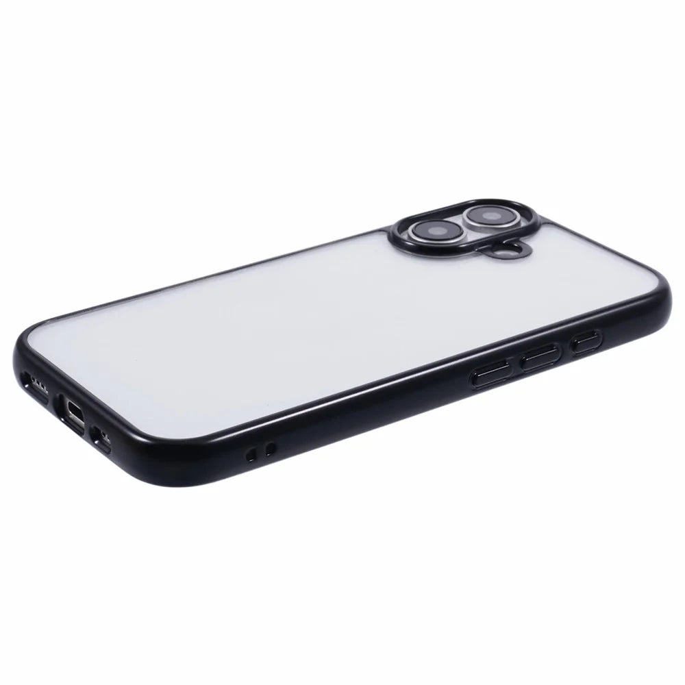 KIGC Ice Silk Series For iPhone 16 Case TPU+PC Electroplating Phone Cover - Black - 4