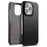 MELKCO For iPhone 16 Pro Max Case Compatible with MagSafe Waxy Genuine Cow Leather PC Phone Back Cover - Black - 1
