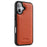 MELKCO For iPhone 16 Case Genuine Cow Leather Coated PC Phone Cover - Orange - 1